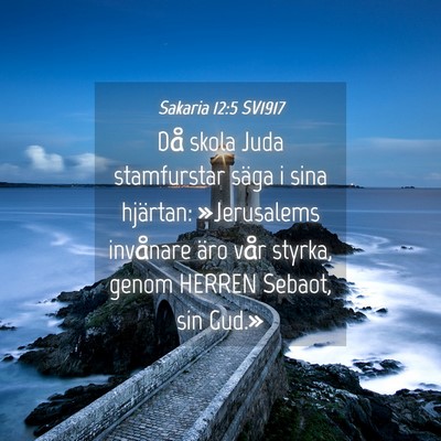 Picture 04 - Sakaria 12:5 SV1917 - Då skola Juda stamfurstar säga i sina hjärtan: - Bible Verse Picture