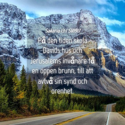 Picture 04 - Sakaria 13:1 SV1917 - På den tiden skola Davids hus och Jerusalems - Bible Verse Picture
