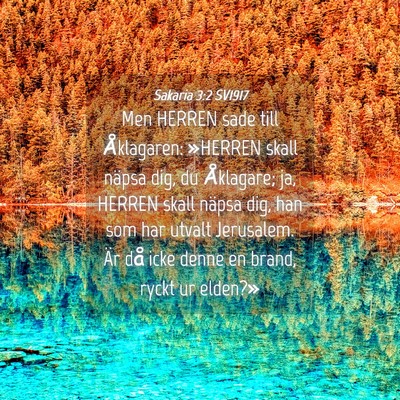 Picture 04 - Sakaria 3:2 SV1917 - Men HERREN sade till Åklagaren: »HERREN skall - Bible Verse Picture