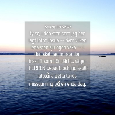 Picture 04 - Sakaria 3:9 SV1917 - ty se, i den sten som jag har lagt inför Josua - Bible Verse Picture