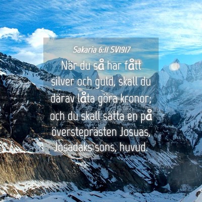 Picture 04 - Sakaria 6:11 SV1917 - När du så har fått silver och guld, skall du - Bible Verse Picture