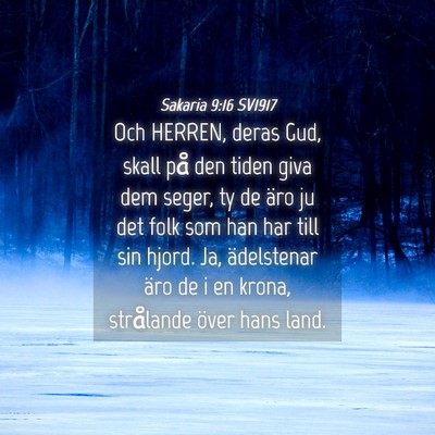 Picture 04 - Sakaria 9:16 SV1917 - Och HERREN, deras Gud, skall på den tiden giva - Bible Verse Picture