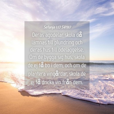Picture 04 - Sefanja 1:13 SV1917 - Deras ägodelar skola då lämnas till plundring - Bible Verse Picture
