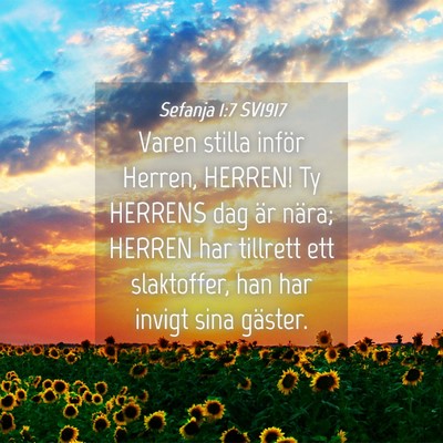 Picture 04 - Sefanja 1:7 SV1917 - Varen stilla inför Herren, HERREN! Ty HERRENS - Bible Verse Picture