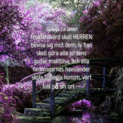 Picture 04 - Sefanja 2:11 SV1917 - Fruktansvärd skall HERREN bevisa sig mot dem; ty - Bible Verse Picture