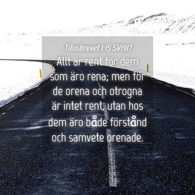 Picture 04 - Titusbrevet 1:15 SV1917 - Allt är rent för dem som äro rena; men för de - Bible Verse Picture