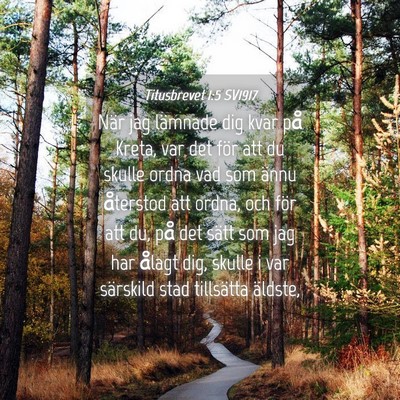Picture 04 - Titusbrevet 1:5 SV1917 - När jag lämnade dig kvar på Kreta, var det - Bible Verse Picture