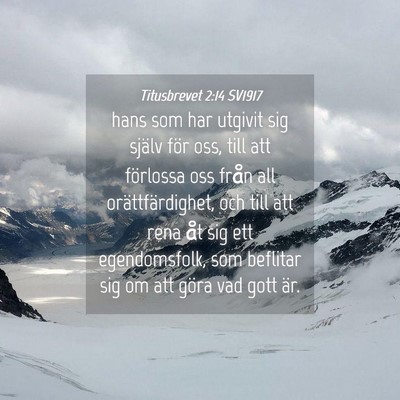 Picture 04 - Titusbrevet 2:14 SV1917 - hans som har utgivit sig själv för oss, till - Bible Verse Picture