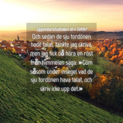 Picture 04 - Uppenbarelseboken 10:4 SV1917 - Och sedan de sju tordönen hade talat, tänkte - Bible Verse Picture