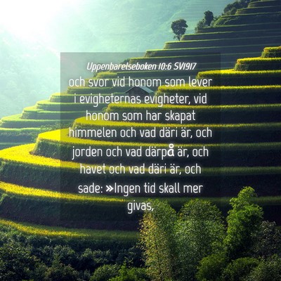 Picture 04 - Uppenbarelseboken 10:6 SV1917 - och svor vid honom som lever i evigheternas - Bible Verse Picture