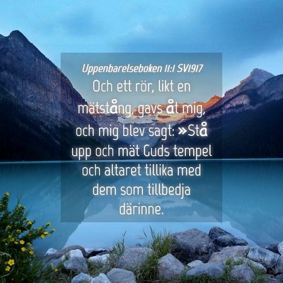 Picture 04 - Uppenbarelseboken 11:1 SV1917 - Och ett rör, likt en mätstång, gavs åt mig, - Bible Verse Picture