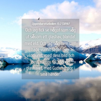 Picture 04 - Uppenbarelseboken 15:2 SV1917 - Och jag fick se något som såg ut såsom ett - Bible Verse Picture
