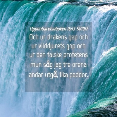Picture 04 - Uppenbarelseboken 16:13 SV1917 - Och ur drakens gap och ur vilddjurets gap och ur - Bible Verse Picture