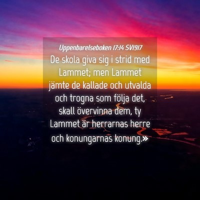 Picture 04 - Uppenbarelseboken 17:14 SV1917 - De skola giva sig i strid med Lammet; men Lammet - Bible Verse Picture