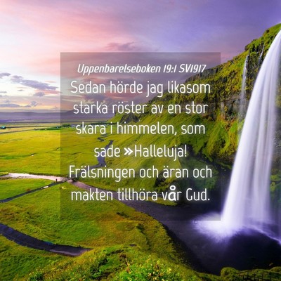 Picture 04 - Uppenbarelseboken 19:1 SV1917 - Sedan hörde jag likasom starka röster av en - Bible Verse Picture
