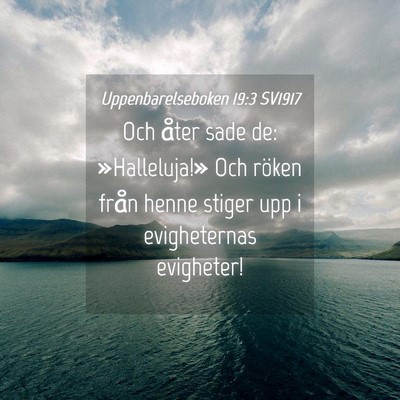 Picture 04 - Uppenbarelseboken 19:3 SV1917 - Och åter sade de: »Halleluja!» Och röken - Bible Verse Picture