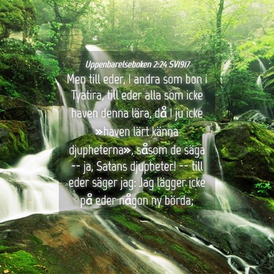 Picture 04 - Uppenbarelseboken 2:24 SV1917 - Men till eder, I andra som bon i Tyatira, till - Bible Verse Picture