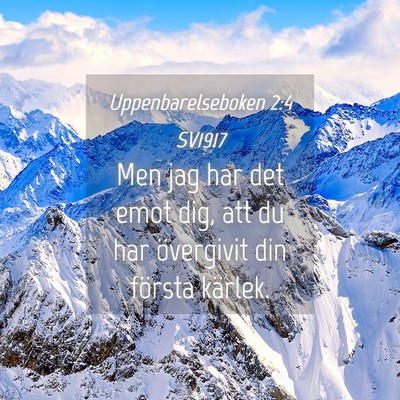 Picture 04 - Uppenbarelseboken 2:4 SV1917 - Men jag har det emot dig, att du har övergivit - Bible Verse Picture