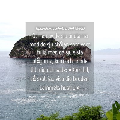 Picture 04 - Uppenbarelseboken 21:9 SV1917 - Och en av de sju änglarna med de sju skålar, - Bible Verse Picture