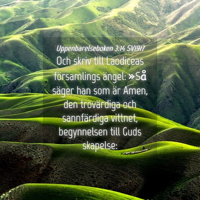 Picture 04 - Uppenbarelseboken 3:14 SV1917 - Och skriv till Laodiceas församlings ängel: - Bible Verse Picture