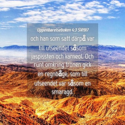Picture 04 - Uppenbarelseboken 4:3 SV1917 - och han som satt därpå var till utseendet - Bible Verse Picture