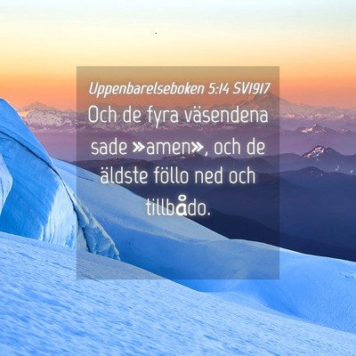 Picture 04 - Uppenbarelseboken 5:14 SV1917 - Och de fyra väsendena sade »amen», och de - Bible Verse Picture