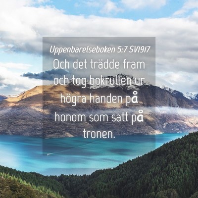 Picture 04 - Uppenbarelseboken 5:7 SV1917 - Och det trädde fram och tog bokrullen ur högra - Bible Verse Picture