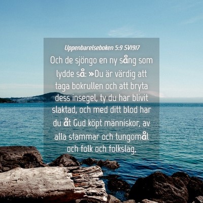 Picture 04 - Uppenbarelseboken 5:9 SV1917 - Och de sjöngo en ny sång som lydde så: »Du - Bible Verse Picture