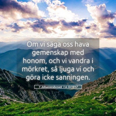 Picture 05 - 1 Johannesbrevet 1:6 SV1917 - Om vi säga oss hava gemenskap med honom, och vi - Bible Verse Picture