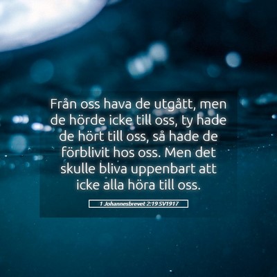 Picture 05 - 1 Johannesbrevet 2:19 SV1917 - Från oss hava de utgått, men de hörde icke - Bible Verse Picture