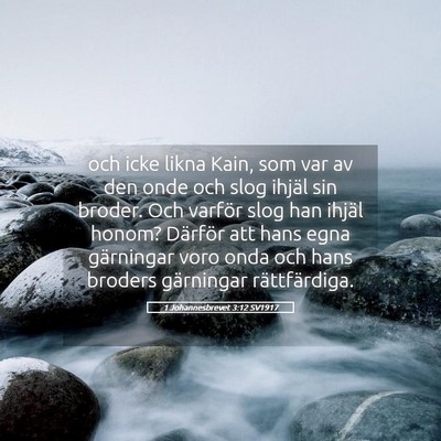 Picture 05 - 1 Johannesbrevet 3:12 SV1917 - och icke likna Kain, som var av den onde och slog - Bible Verse Picture