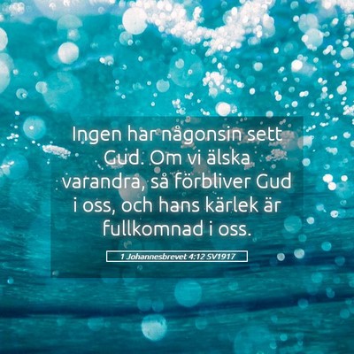 Picture 05 - 1 Johannesbrevet 4:12 SV1917 - Ingen har någonsin sett Gud. Om vi älska - Bible Verse Picture