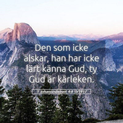 Picture 05 - 1 Johannesbrevet 4:8 SV1917 - Den som icke älskar, han har icke lärt känna - Bible Verse Picture