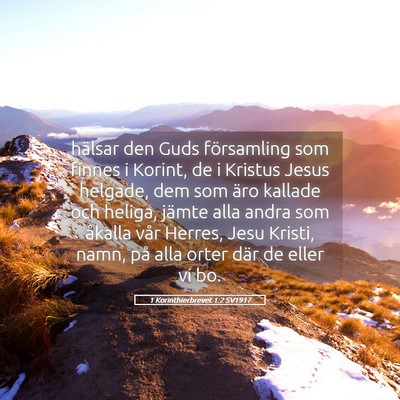Picture 05 - 1 Korinthierbrevet 1:2 SV1917 - hälsar den Guds församling som finnes i Korint, - Bible Verse Picture