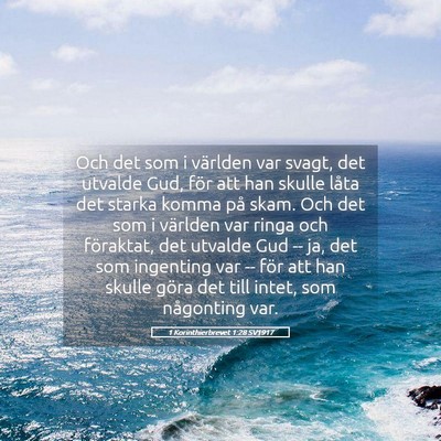 Picture 05 - 1 Korinthierbrevet 1:28 SV1917 - Och det som i världen var svagt, det utvalde - Bible Verse Picture