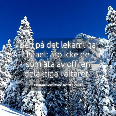 Picture 05 - 1 Korinthierbrevet 10:18 SV1917 - Sen på det lekamliga Israel: äro icke de som - Bible Verse Picture