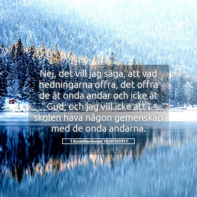 Picture 05 - 1 Korinthierbrevet 10:20 SV1917 - Nej, det vill jag säga, att vad hedningarna - Bible Verse Picture