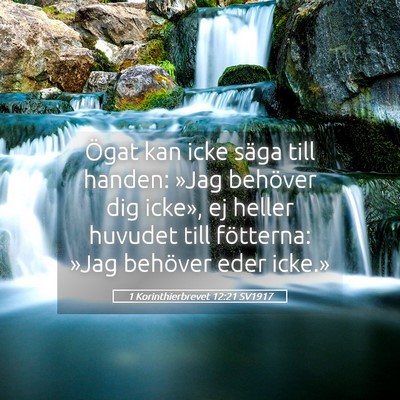 Picture 05 - 1 Korinthierbrevet 12:21 SV1917 - Ögat kan icke säga till handen: »Jag behöver - Bible Verse Picture