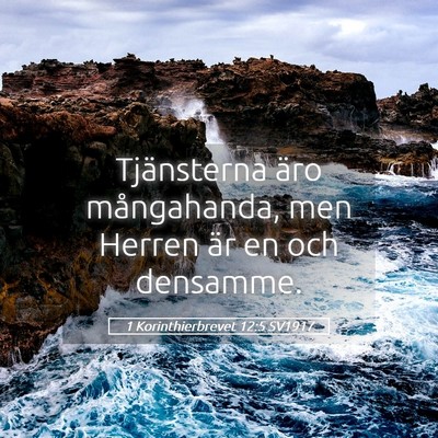 Picture 05 - 1 Korinthierbrevet 12:5 SV1917 - Tjänsterna äro mångahanda, men Herren är en - Bible Verse Picture