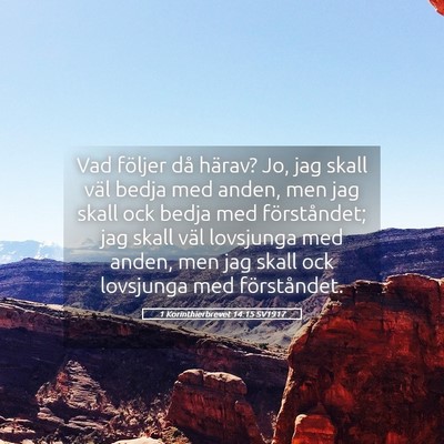 Picture 05 - 1 Korinthierbrevet 14:15 SV1917 - Vad följer då härav? Jo, jag skall väl bedja - Bible Verse Picture