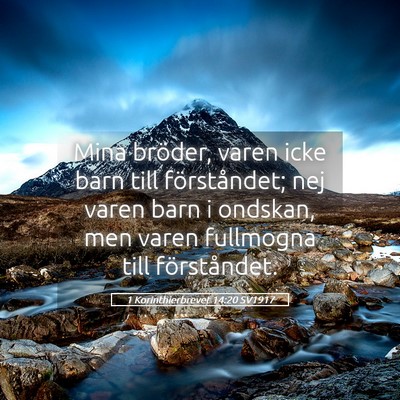 Picture 05 - 1 Korinthierbrevet 14:20 SV1917 - Mina bröder, varen icke barn till förståndet; - Bible Verse Picture