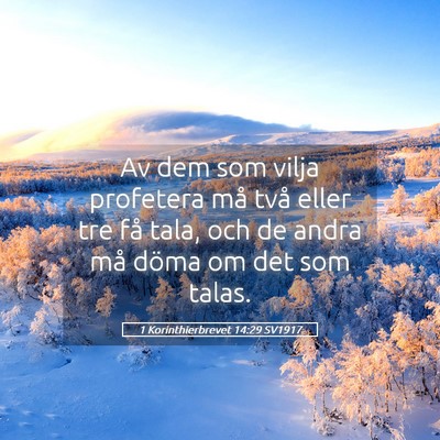 Picture 05 - 1 Korinthierbrevet 14:29 SV1917 - Av dem som vilja profetera må två eller tre få - Bible Verse Picture
