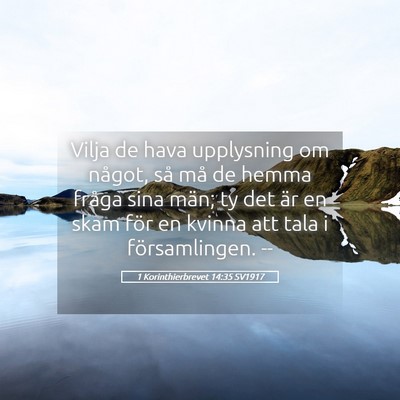 Picture 05 - 1 Korinthierbrevet 14:35 SV1917 - Vilja de hava upplysning om något, så må de - Bible Verse Picture