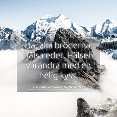Picture 05 - 1 Korinthierbrevet 16:20 SV1917 - Ja, alla bröderna hälsa eder. Hälsen varandra - Bible Verse Picture