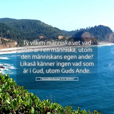 Picture 05 - 1 Korinthierbrevet 2:11 SV1917 - Ty vilken människa vet vad som är i en - Bible Verse Picture