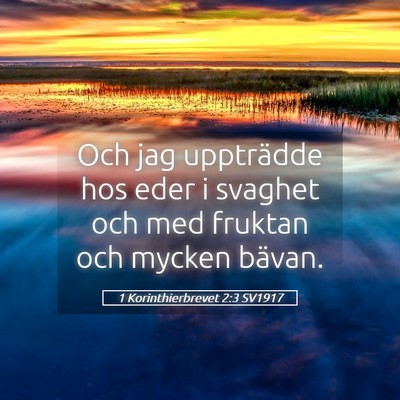 Picture 05 - 1 Korinthierbrevet 2:3 SV1917 - Och jag uppträdde hos eder i svaghet och med - Bible Verse Picture