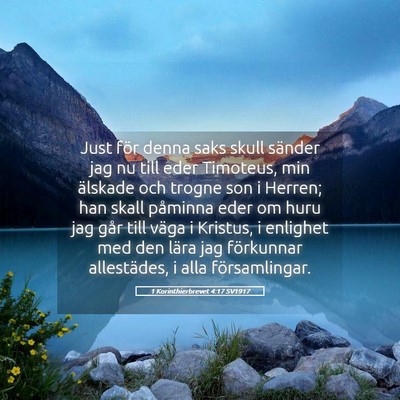 Picture 05 - 1 Korinthierbrevet 4:17 SV1917 - Just för denna saks skull sänder jag nu till - Bible Verse Picture