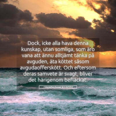 Picture 05 - 1 Korinthierbrevet 8:7 SV1917 - Dock, icke alla hava denna kunskap, utan somliga, - Bible Verse Picture