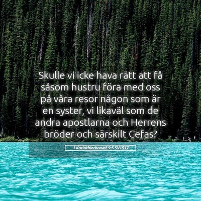 Picture 05 - 1 Korinthierbrevet 9:5 SV1917 - Skulle vi icke hava rätt att få såsom hustru - Bible Verse Picture