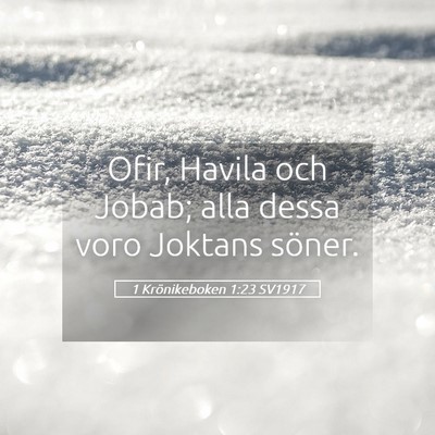 Picture 05 - 1 Krönikeboken 1:23 SV1917 - Ofir, Havila och Jobab; alla dessa voro Joktans - Bible Verse Picture